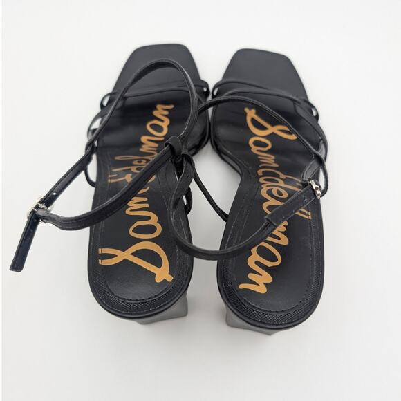 Sam Edelman Emmie Strappy Heel Sandals Women's Soft Black Size US8M EU39 - Picture 6 of 12